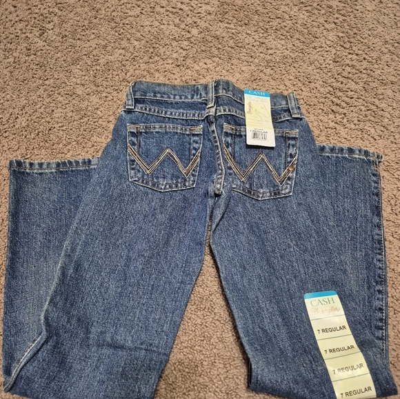 Wrangler Cash Youth Jeans. New with Tags. Size 7 Reg. Blue Denim. - Picture 1 of 5